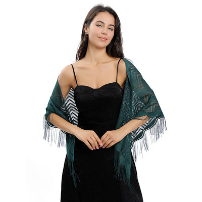 Vestido de Noche con Capa de Encaje y Escote Triangular - Image 28