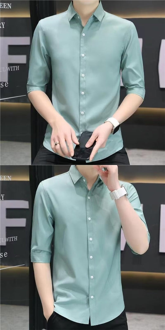 Camisa Entallada de Manga Corta para Hombre - Image 17