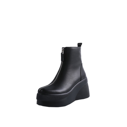 Botines de Cuero Tacón Cuña Versátil - Image 2