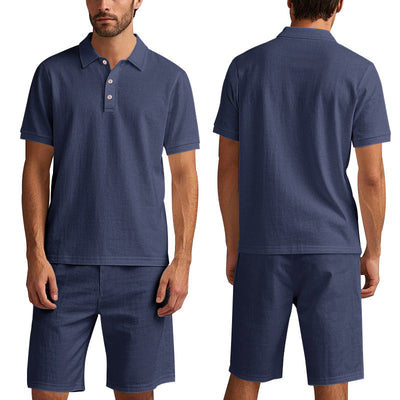 Conjunto de Shorts y Camisa de Lino Suelta para Hombre - Cómodo y Fresco para Playa - Image 19