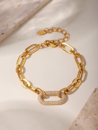 Conjunto de Collar y Pulsera de Acero Titanio con Circonitas Micro Incrustadas - Image 19