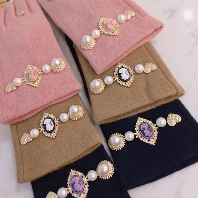 Guantes de Perla con Retrato Antiguo para Mujer - Image 18