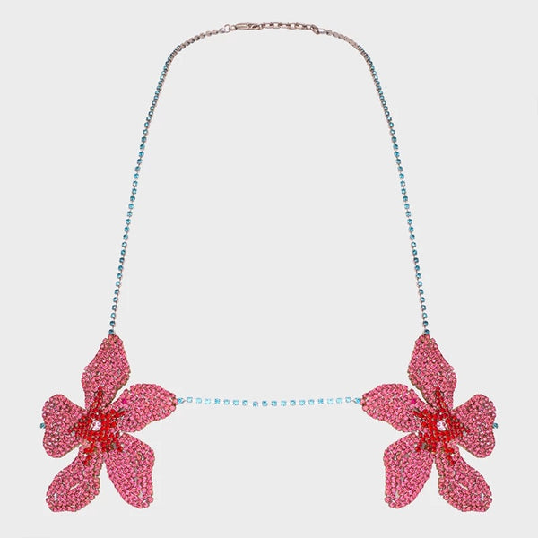 Cadena de Pecho con Flor - Joyería Elegante Europea y Americana