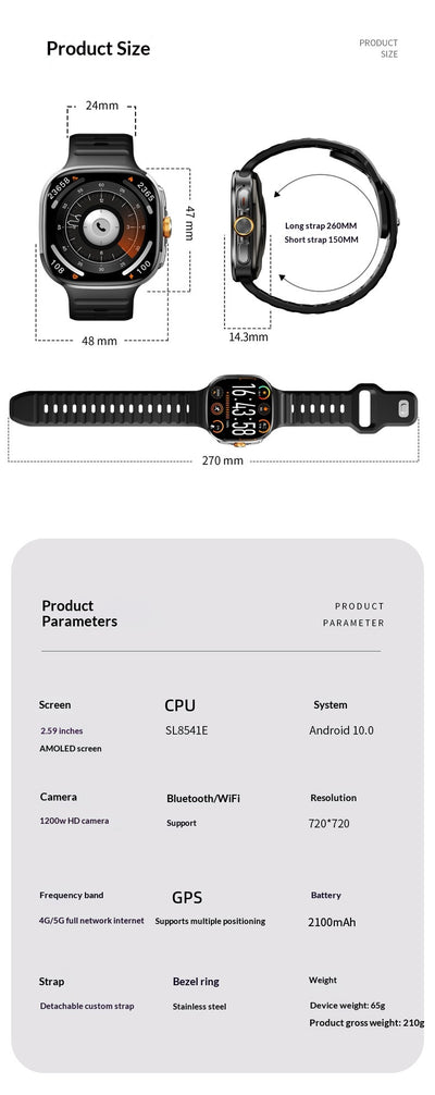 Reloj Inteligente 5G con eSIM - Pantalla Grande Multifunción - Image 14