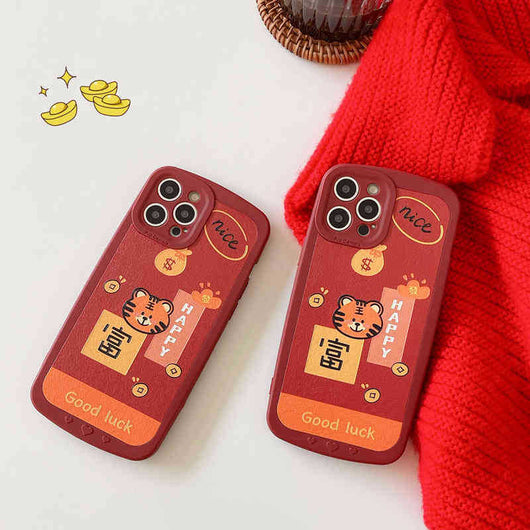 Funda de Teléfono Tigre Rojo Año Nuevo en Silicona Suave - Image 10