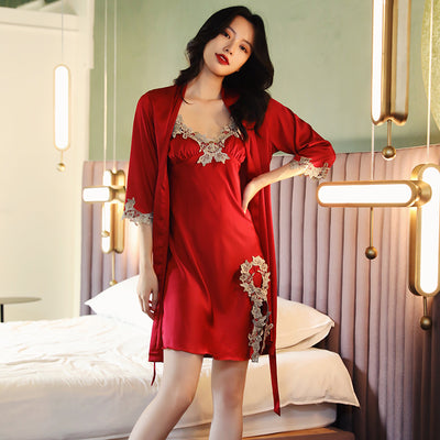 Pijama Sexy de Primavera y Otoño para Mujer - Conjunto de Dos Piezas con Tirantes - Image 20