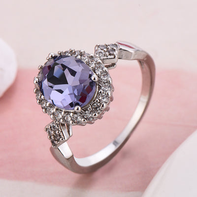Anillo de Cristal Rojo con Temperamento y Elegancia