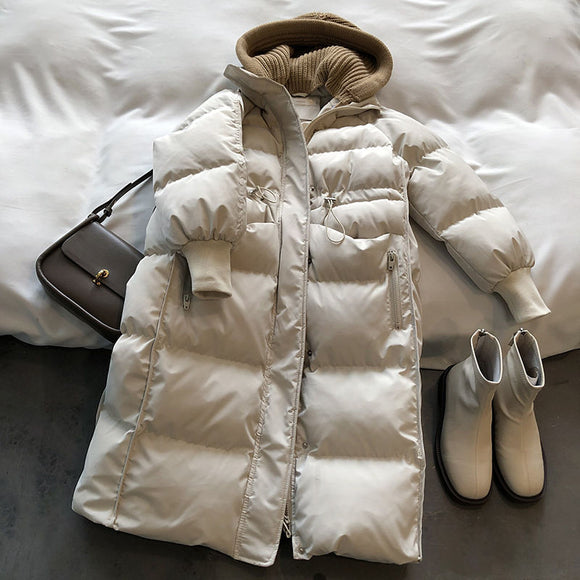 Chaqueta Acolchada Suelta con Capucha para Mujer