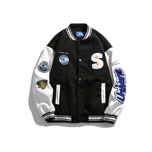 Chaqueta Deportiva de Béisbol con Parches de Contraste - Image 7