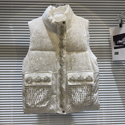 Chaqueta Acolchada de Algodón con Pedrería para Mujer - Image 7