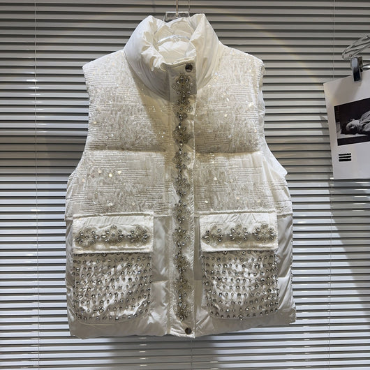 Chaqueta Acolchada de Algodón con Pedrería para Mujer - Image 7