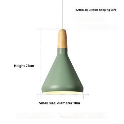 Lámpara Colgante Nórdica de Madera Sólida y Aluminio Diseño Minimalista - Image 10