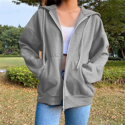 Chamarra Suelta de Cierre para Mujer - Estilo Urbano - Image 14