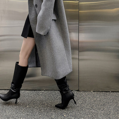 Botas Negras de Cuero Genuino Estilo Europeo y Americano para Mujer - Image 17
