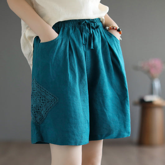 Pantalón Lino Ancho Cintura Alta con Encaje - Comodidad y Estilo Casual - Image 8