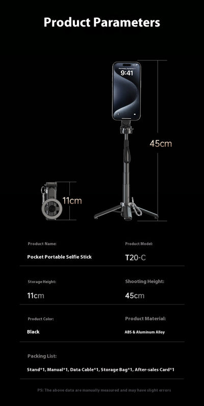 Palo Selfie Magnético T20C Bluetooth Portátil con Control Remoto - Image 12