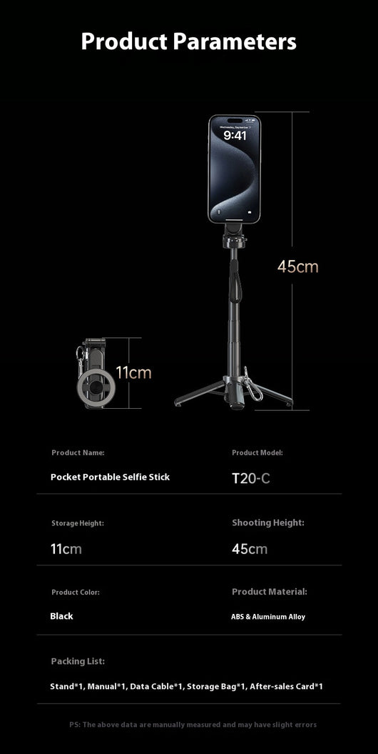 Palo Selfie Magnético T20C Bluetooth Portátil con Control Remoto - Image 12