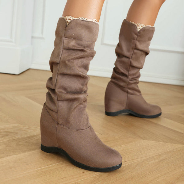 Botas Plataforma de Ante para Mujer - Estilo Alto y Versátil
