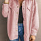 Chaqueta Ante Suave Otoño Mujer - Camisa Solapa Clásica Corte Holgado