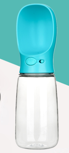 White and clear portable dog water dispenser with a built-in bowl and transparent water reservoir. - Image 21