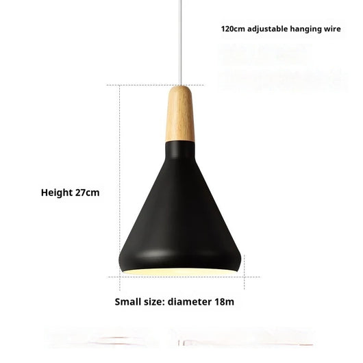 Lámpara Colgante Nórdica de Madera Sólida y Aluminio Diseño Minimalista - Image 7