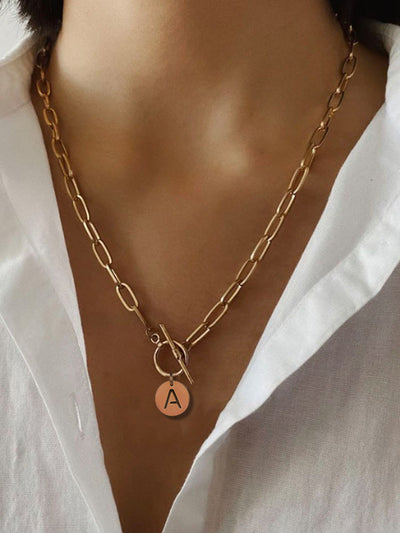 Collar Colgante de Letra Mayúscula para Mujer - Cadena Clavícula - Image 9