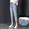 Women's Ripped High-Waisted Harem Cropped Jeans