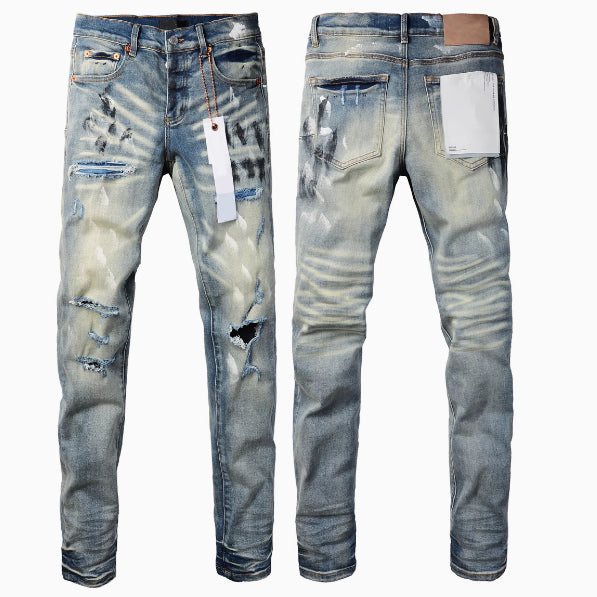 Jeans Retro Americano Diseñador Urbano Estilo Hip-hop