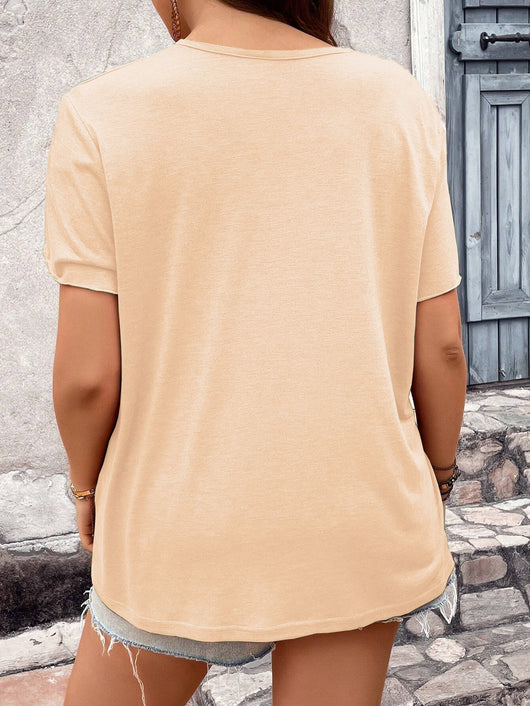 Blusa Suelta con Encaje y Escote en V - Tejido Versátil Casual - Image 14