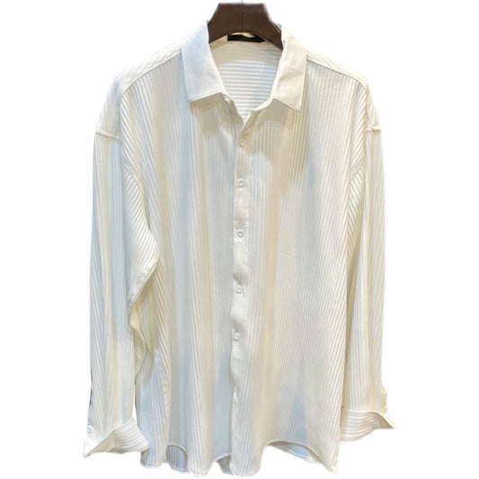 Camisa Blanca Casual con Rayas Oscuras - Diseño Moderno y Versátil - Image 2