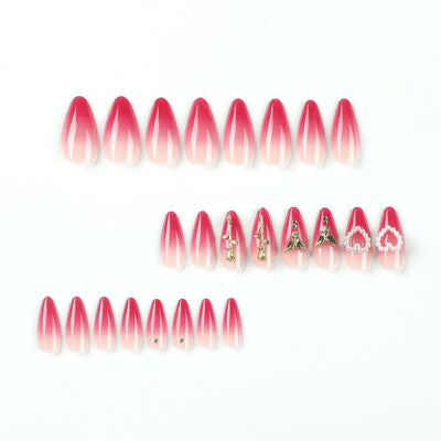 Uñas Postizas Efecto Perla Rosa Degradado 3D - Image 10