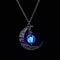 Luminous Bead Moon Pumpkin Pendant Necklace Morado luminous