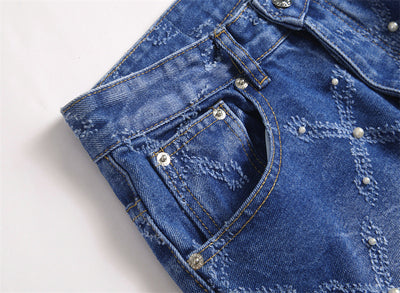 Pantalones Skinny Denim con Bordado de Perlas - Estilo Urbano Trendy - Image 12