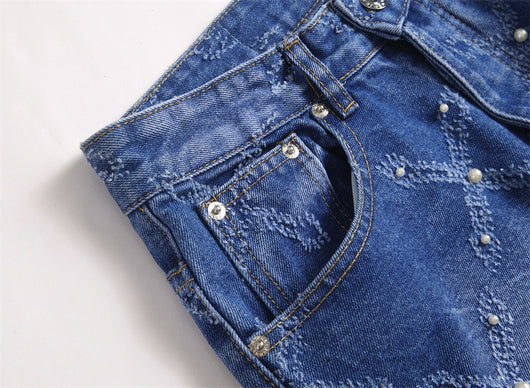 Pantalones Skinny Denim con Bordado de Perlas - Estilo Urbano Trendy - Image 12