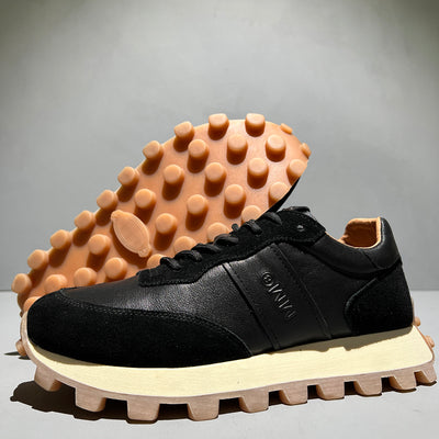 Zapatos Deportivos de Cuero para Hombre con Suela Gruesa y Cordones - Image 11