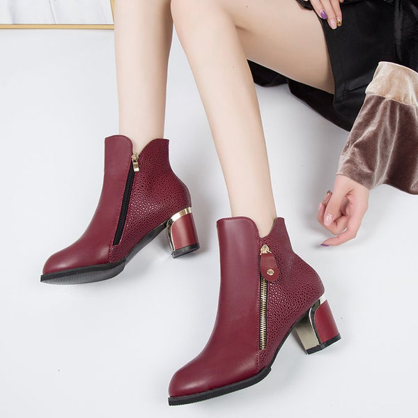 Botas Martin de Tacón Medio Puntiagudo para Mujer