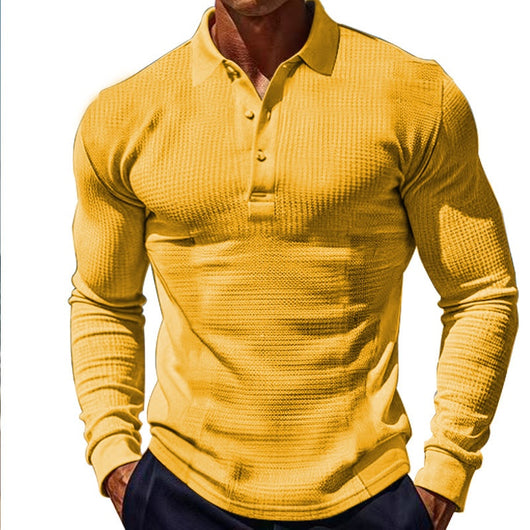 Polo Casual de Manga Larga Slim Fit con Textura Waffle - Image 35