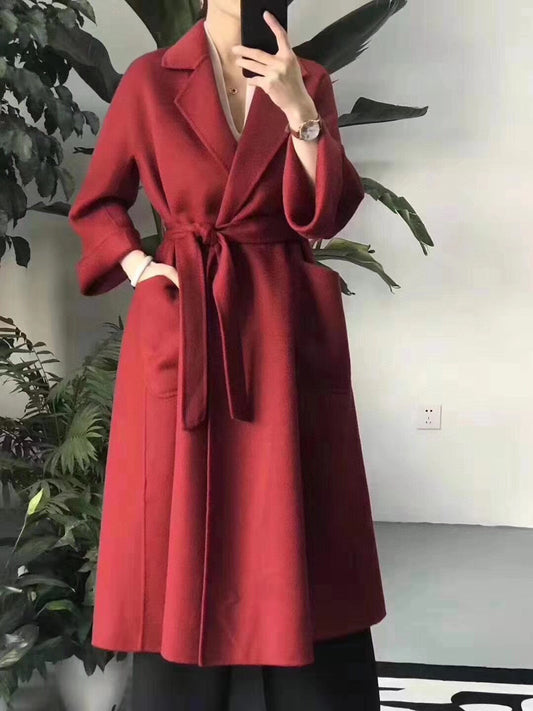 Abrigo de Lana Reversible con Textura Ondulada para Mujer - Image 2
