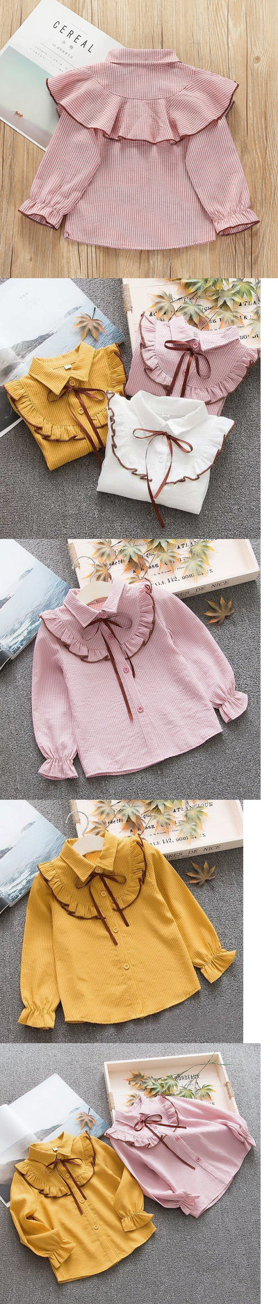 Camisa Infantil a Rayas con Cuello Solapa - Primavera y Otoño - Image 7