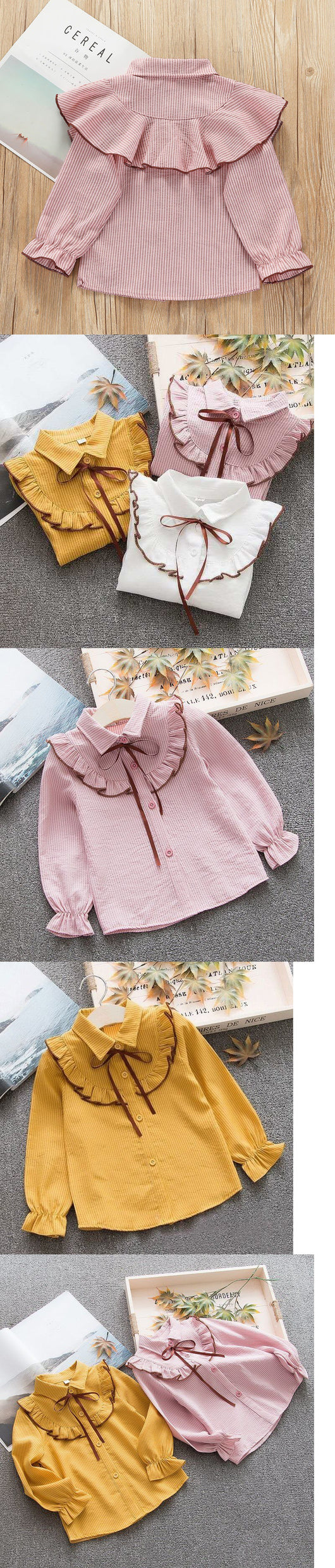 Camisa Infantil a Rayas con Cuello Solapa - Primavera y Otoño - Image 7