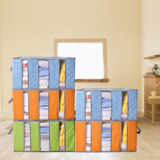Caja de Almacenamiento Organizadora de Ropa Carbón de Bambú 65L