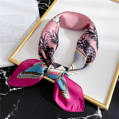 Pañuelo de Seda Estampado con Rayas - Versátil y Combinable - Image 18