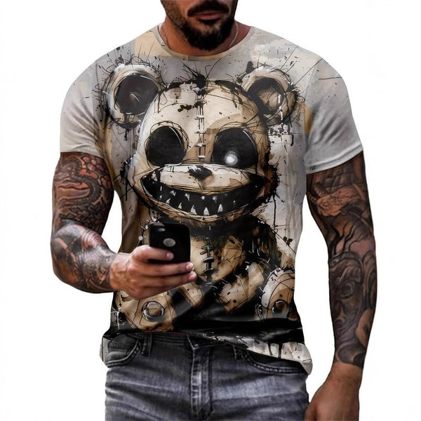 Playera Hombre Cuello Redondo Estampado Digital Manga Corta