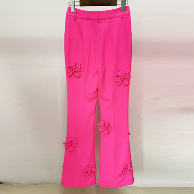 Pantalón de Vestir con Flores 3D - Diseño Industrial Moderno - Image 8