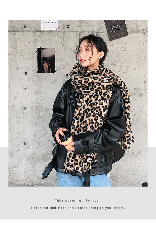 Bufanda Estampado Leopardo Otoño Invierno - Abrigo Suave de Cashmira Artificial - Image 19