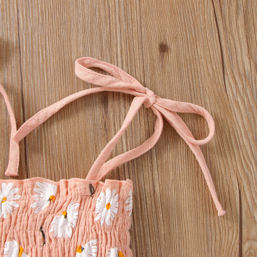Conjunto de Dos Piezas Niña con Pantalón Suspender Estampado Floral - Image 8