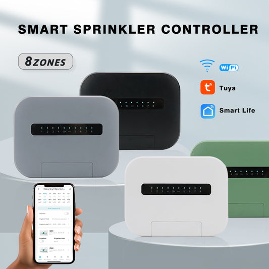 Controlador Inteligente de Riego 6 u 8 Zonas con Válvula Automática