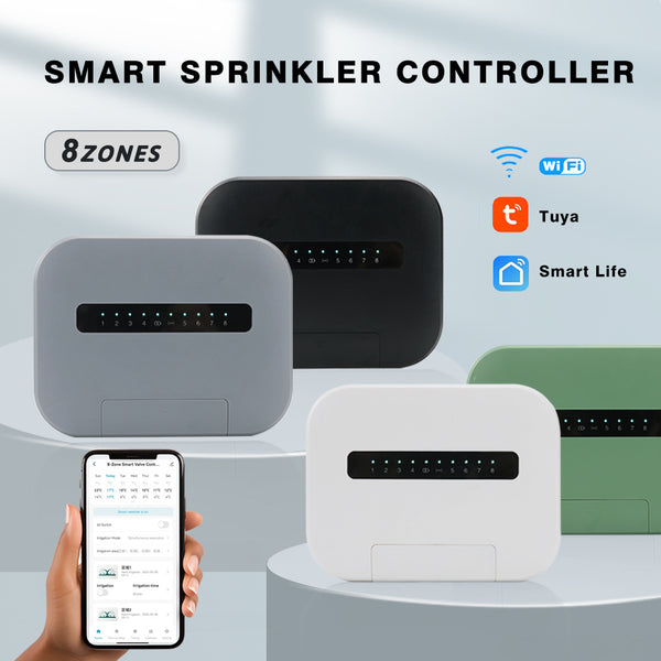 Controlador Inteligente de Riego 6 u 8 Zonas con Válvula Automática