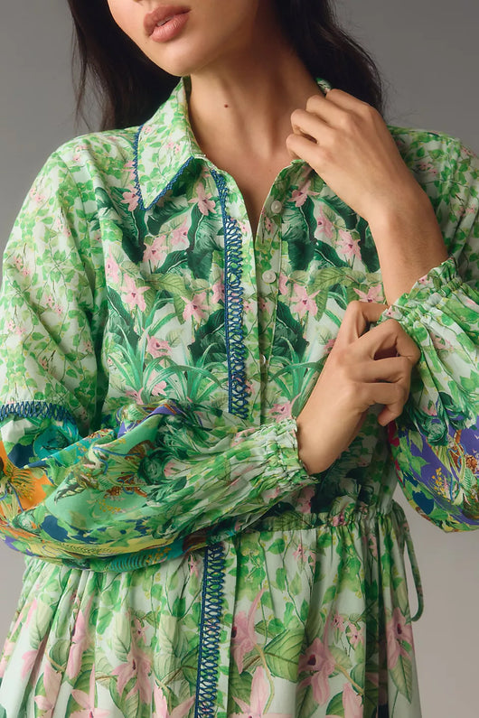Vestido Camisero Floral de Manga Larga para Mujer - Image 12