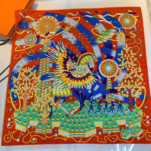 Pañoleta de Seda Estampada Tejida Hecha a Mano - Image 62